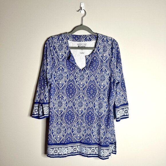 Coolibar Tops - Coolibar St. Lucia Tunic Top Cobalt Blue 50+ UV Protection Beach Resortwear L